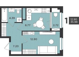 Продажа 1-ком. квартиры, 36 м2, Ленинградская область