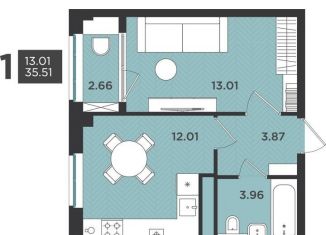 Продается 1-комнатная квартира, 35.5 м2, Ленинградская область