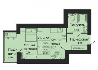 Продаю однокомнатную квартиру, 28.6 м2, Батайск, улица 1-й Пятилетки, 2А