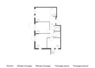 Продажа трехкомнатной квартиры, 71.6 м2, Московская область, жилой комплекс Мытищи Парк, к5