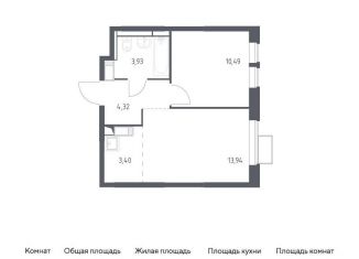 Продается однокомнатная квартира, 36.1 м2, деревня Путилково
