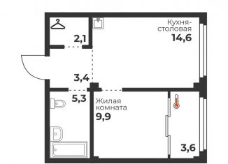 Продажа однокомнатной квартиры, 35.3 м2, Челябинск
