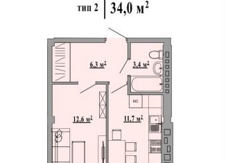 Продажа однокомнатной квартиры, 34 м2, Липецк