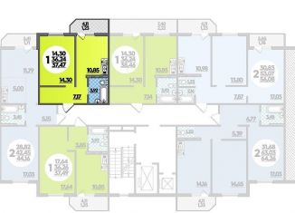 1-ком. квартира на продажу, 37.5 м2, Краснодарский край, улица Генерал-лейтенанта Александра Сапрунова, 37к1
