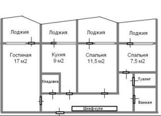 Продажа 3-комнатной квартиры, 64.8 м2, Воронежская область, улица Генерала Лизюкова