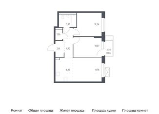 Продается двухкомнатная квартира, 52.6 м2, Московская область