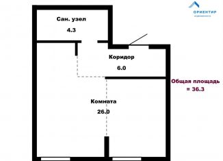 Продается однокомнатная квартира, 36.3 м2, Екатеринбург, улица Шаумяна, 28, метро Ботаническая