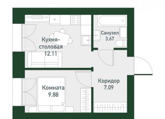 Продается 1-комнатная квартира, 31.6 м2, Екатеринбург