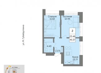 Продается 2-комнатная квартира, 45.4 м2, Республика Башкортостан, жилой комплекс Урбаника, лит2