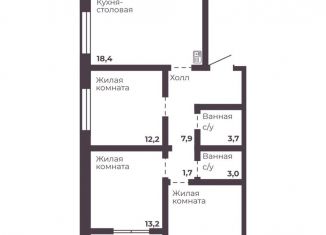Продается 3-комнатная квартира, 71.6 м2, Челябинск, Тракторозаводский район
