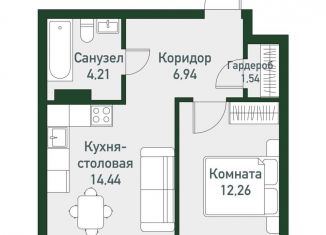 Продаю 2-комнатную квартиру, 39.4 м2, Челябинская область