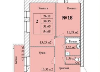Продам двухкомнатную квартиру, 51.7 м2, Ярославль, Дзержинский район