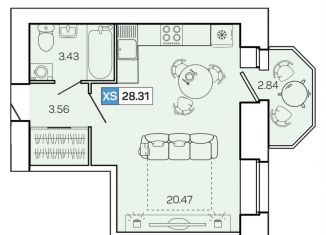Квартира на продажу студия, 28.3 м2, Северодвинск, улица Ломоносова, 79к5