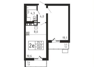 Продаю однокомнатную квартиру, 48.6 м2, деревня Пирогово, ЖК Пироговская Ривьера