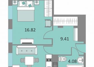 Однокомнатная квартира на продажу, 40.2 м2, Санкт-Петербург, метро Елизаровская, Варфоломеевская улица, 6
