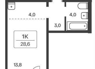 Продажа квартиры студии, 28.6 м2, Новосибирск, Кировский район, улица Сибиряков-Гвардейцев, 53/7