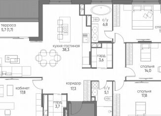 Продам 4-комнатную квартиру, 143 м2, Москва, улица Нижние Мнёвники, 7, район Хорошёво-Мнёвники