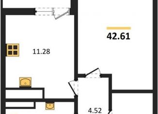 Продам 1-комнатную квартиру, 42.6 м2, Светлогорск