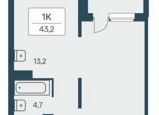 1-ком. квартира на продажу, 43.2 м2, Новосибирск, Кировский район, улица Сибиряков-Гвардейцев, 53/7
