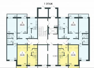 Продается 1-комнатная квартира, 32.1 м2, Курган