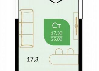 Продается квартира студия, 27 м2, Сочи, улица Искры, 66/9к1, ЖК Флора