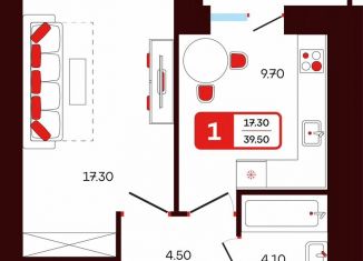 Продается 1-ком. квартира, 39.5 м2, Туймазы, переулок Луначарского, 5