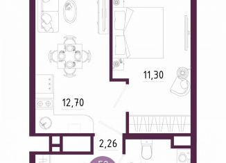 Продается 1-комнатная квартира, 31.8 м2, Тула, Пряничная улица, 7