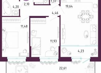 Продам 2-комнатную квартиру, 84.1 м2, Тула, Пряничная улица, 7