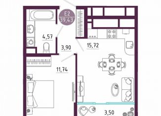 1-ком. квартира на продажу, 39.4 м2, Тула, Пряничная улица, 7