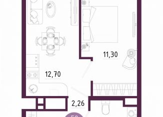 Продажа однокомнатной квартиры, 31.8 м2, Тула, Пряничная улица, 7