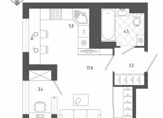 Продаю квартиру студию, 32.2 м2, Санкт-Петербург, Измайловский бульвар, 9, муниципальный округ Измайловское