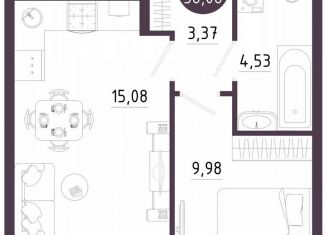 Продается 1-ком. квартира, 36.1 м2, Тула, Пряничная улица, 9