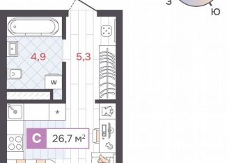 Продам квартиру студию, 26.7 м2, Екатеринбург, Ленинский район