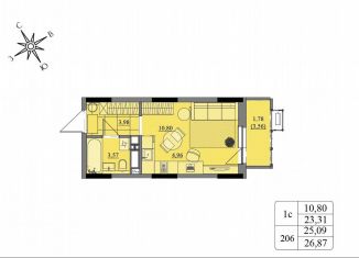 Продаю квартиру студию, 25.1 м2, Удмуртия