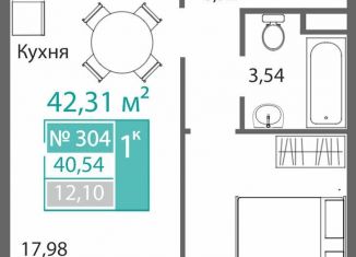 Продаю 1-комнатную квартиру, 42.3 м2, Симферополь