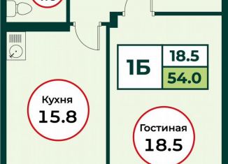Продажа 1-ком. квартиры, 54 м2, посёлок Солонцы, жилой комплекс Эко, 3