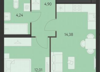 Продам 1-ком. квартиру, 36.8 м2, Пермь, улица Вильгельма де Геннина, 3, ЖК Арсенал
