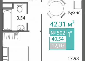 Продаю 1-комнатную квартиру, 42.3 м2, Симферополь