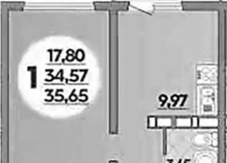 1-комнатная квартира на продажу, 35.7 м2, Ростов-на-Дону, ЖК Платовский, улица Тимофеева, 20