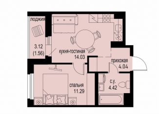 Продаю однокомнатную квартиру, 35.3 м2, Мурино