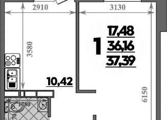 Продажа 1-комнатной квартиры, 37.4 м2, Ростов-на-Дону, улица Дмитрия Петрова, 8, ЖК Суворовский