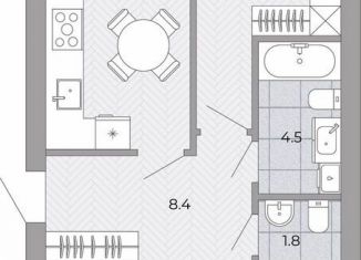 2-комнатная квартира на продажу, 61.5 м2, поселок Луговое