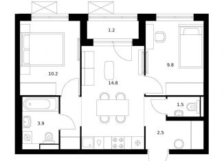 Продается 2-ком. квартира, 48.9 м2, Ярославль, ЖК Волга Парк