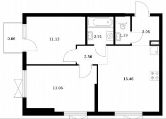 Продается 2-комнатная квартира, 51 м2, деревня Новое Девяткино, ЖК Заречный Парк, жилой комплекс Заречный Парк, 7.2