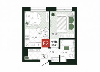 Продажа 1-комнатной квартиры, 33.5 м2, Тула