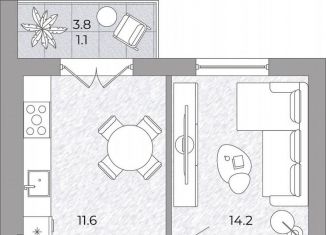 Продам однокомнатную квартиру, 33.3 м2, поселок Луговое