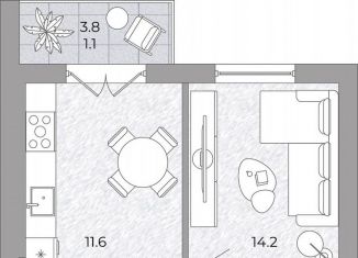 Продаю однокомнатную квартиру, 33.3 м2, поселок Луговое