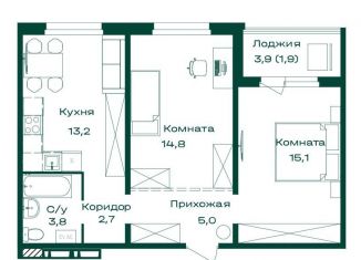 Двухкомнатная квартира на продажу, 56.5 м2, село Майма, Алтайская улица, 2к2