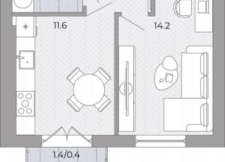 Продается 1-ком. квартира, 32.6 м2, поселок Луговое