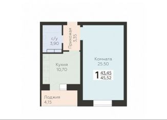 Продажа однокомнатной квартиры, 45.5 м2, Орёл, улица Панчука, 83Б, Заводской район